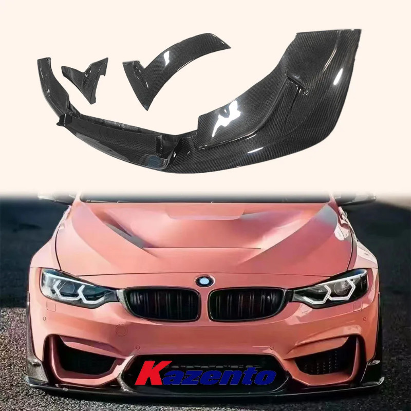 For BMW F80 F82 Real M4 SUP Style Carbon Fiber Front Bumper Bottom Lip 3PCS