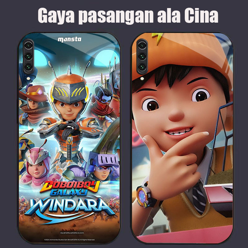 DK-54 อะนิเมะ Bobiboy Casing GLASS soft frame สีดํา Samsung Note A70 10Plus A7 A70S A10 A02 A50 10 2