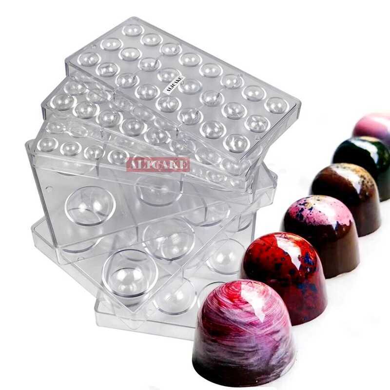 C New Polycarbonate Chocolate Mold Professional Sphere Boons Candy Acrylic Mold 21 Cavity Confectio