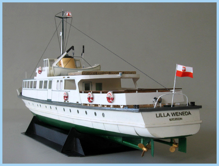 โมเดลกระดาษ 1:100 Polish Coast Ferry Night Ship Cruise Ship Yacht Ship Superประณีต