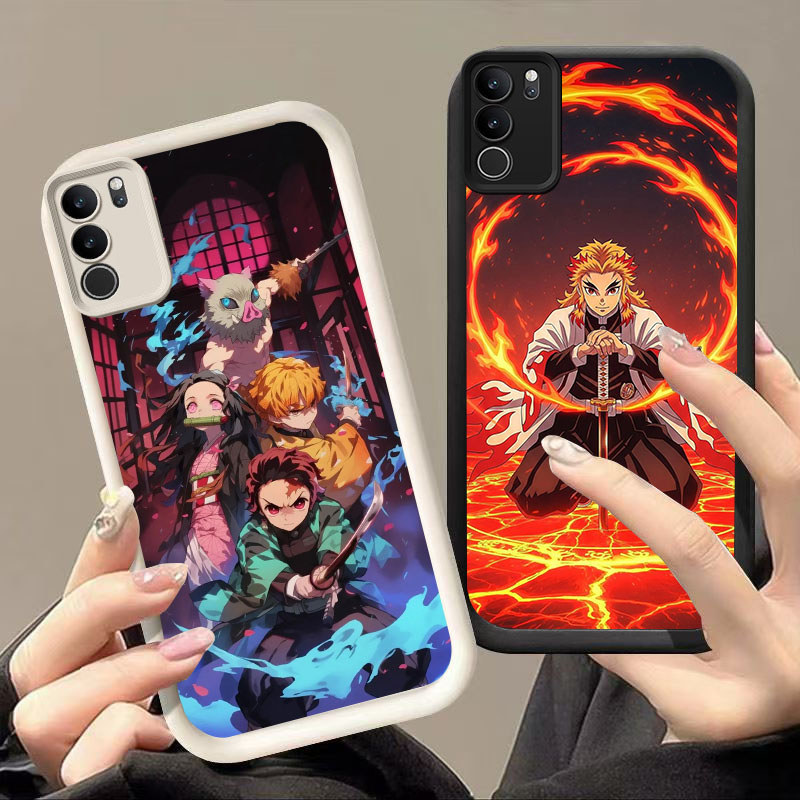 DK-59 Demon Slayer X ปลอกซิลิโคนสีดําและสีขาวสําหรับ VIVO Y200 Y300 V50 Y400 Lite Pro Plus 5G