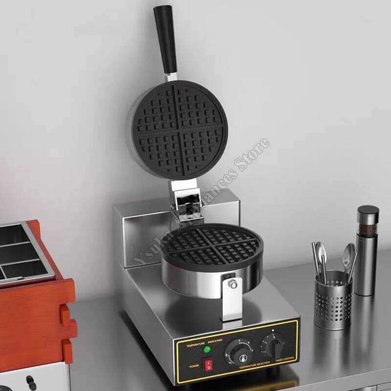 Maker เครื่องตารางเหล็ก Commercial Waffle Baker สําหรับ Street Vending อัตโนมัติย่างแพนเค้ก