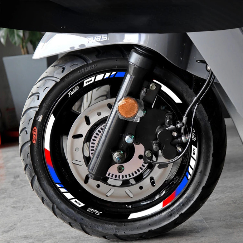 12 Inch high quality Motorcycle Wheel Sticker stripe Reflective Rim For SYM Fiddle 125 Fiddle125