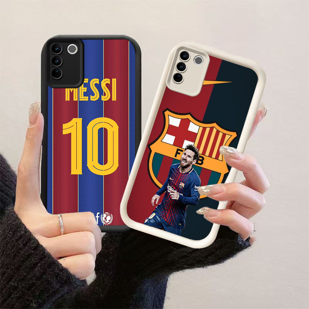 HK-58 Football star Messi ปลอกกันกระแทกสําหรับซิลิโคนสีดําและสีขาว VIVO V27E Y200e Y100 V29E V29 V27