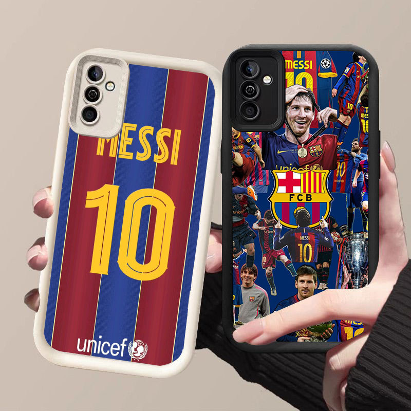 HK-58 Football star Messi ปลอกกันกระแทกสําหรับซิลิโคนสีดําและสีขาว Samsung A25 A24 A34 A17 A35 A26 F