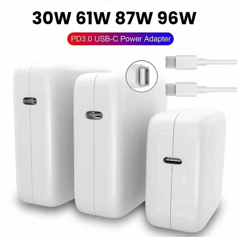 30W 61W 87W 96W USB PD Charger อะแดปเตอร์ Ac พร้อมสาย 2M สําหรับ Pro16 15 ใหม่ Air 13 นิ้ว 2020/2019