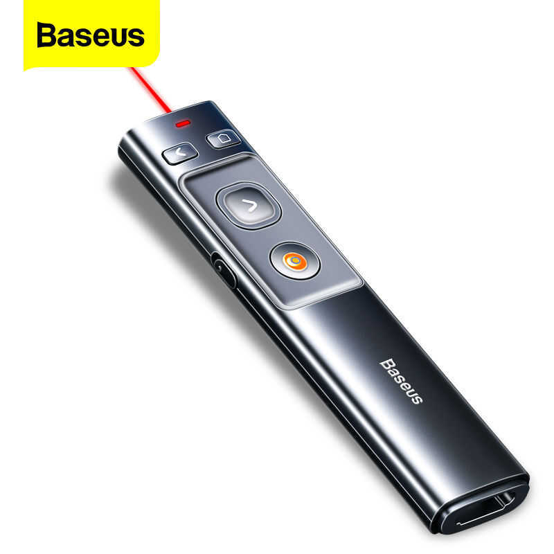 Baseus Wireless Universal 2.4GHz Pointer รีโมทคอนโทรลอินฟราเรด Presenter ปากกาสําหรับโปรเจคเตอร์ Pow