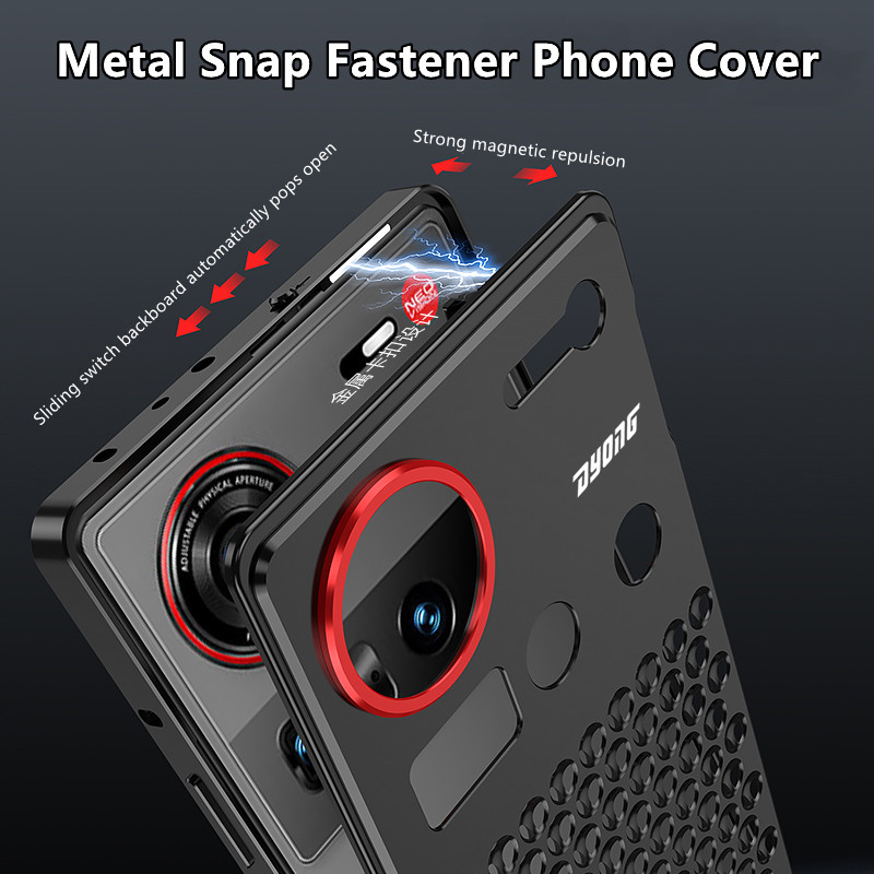 เคสสําหรับ nubia Z80Ultra Z70Ultra ⭐เคสโทรศัพท์แม่เหล็กเคลือบโลหะ⭐ เคสกันกระแทก Snap Fastener nubiaZ