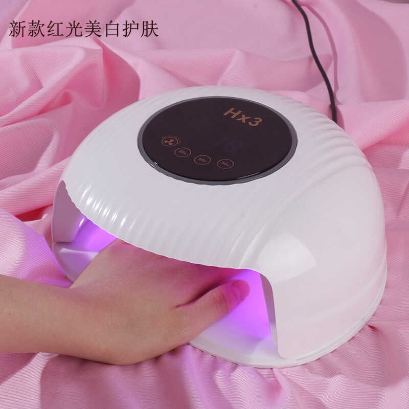 Lihua โคมไฟแต่งเล็บแสงสีแดงกําลังสูงสไตล์ใหม่ไม่สีดํามือแห้งเร็วกาวส่องไฟร้านเล็บทุ่มเทโคมไฟอบทําเล็