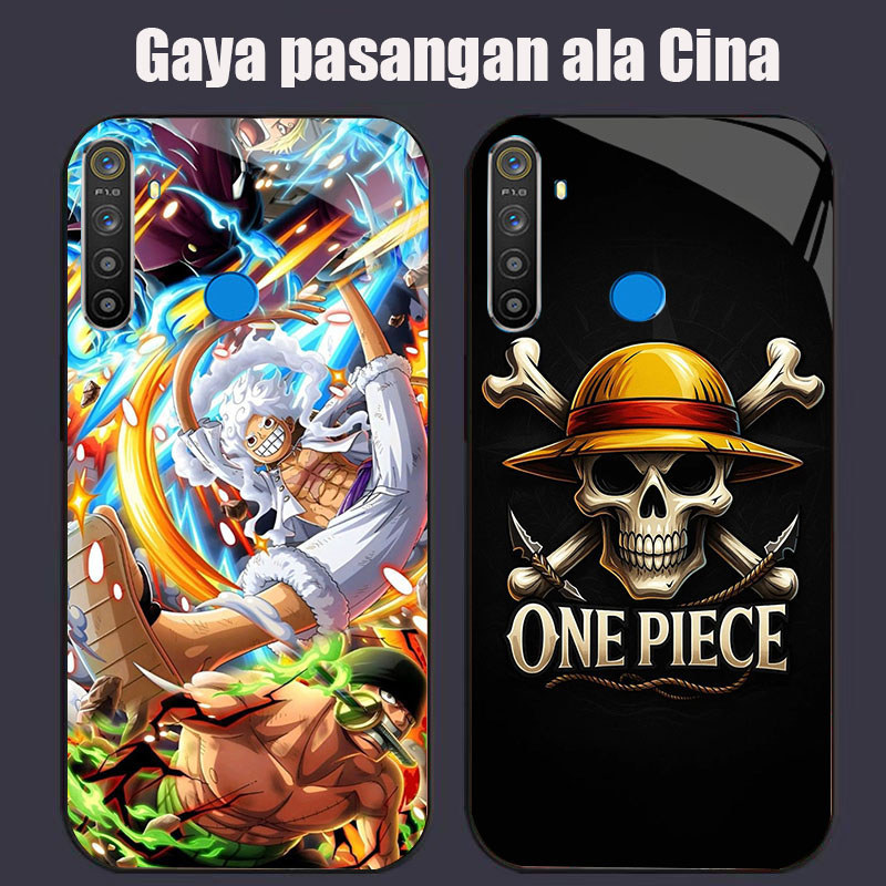 DK-81 Zoro ONE PIECE Casing GLASS soft frame สีดํา OPPO Realme Narzo Reno F27 20 C65 3 5i 5 20A 7 3i