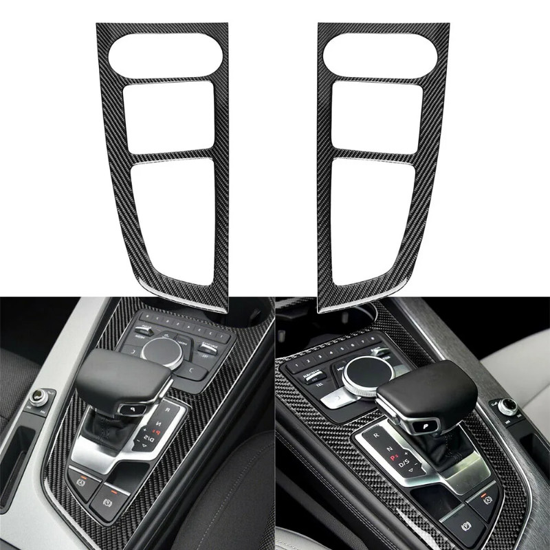 A4 B9 Carbon Fiber Car Accessories Center Console Panel Cover Sticker Trim For Audi A4 B9 2017 2018