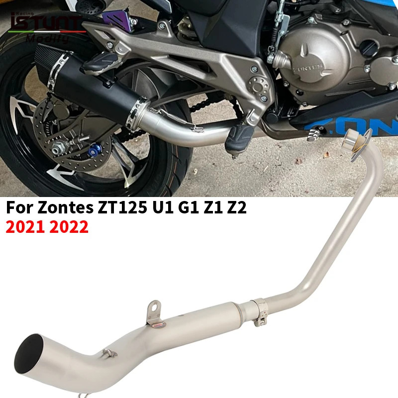 For Zontes ZT125 U1 G1 Z1 Z2 2021 2022 Motorcycle Exhaust Escape Moto Full System Modified Front Li