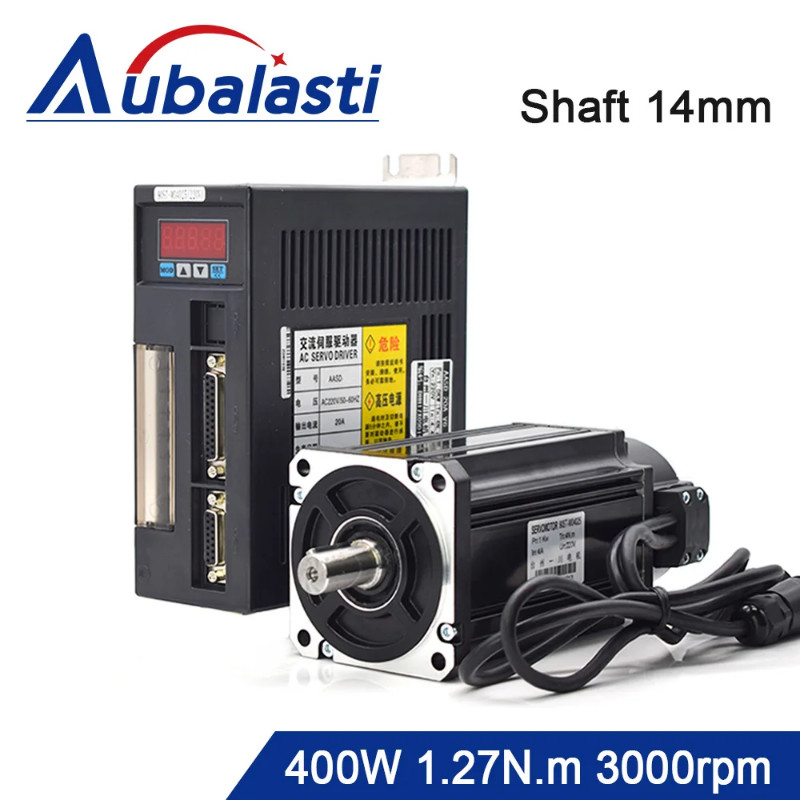 Aubalasti 400W AC Servo Motor Kits 60ST-M01330 1.27N.m 220V 3000RPM Permanent Magnet Match Driver A