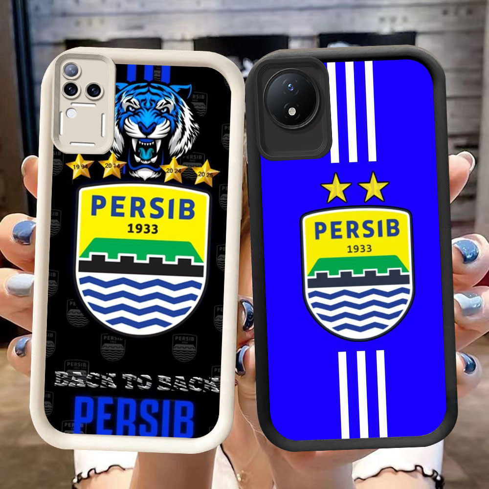 DK-77 Persib โลโก้ซิลิโคนปลอกสีดําและสีขาวสําหรับ VIVO Y29 Y02a V50 V30E V30 T4 Y02 Y02t Pro 5G