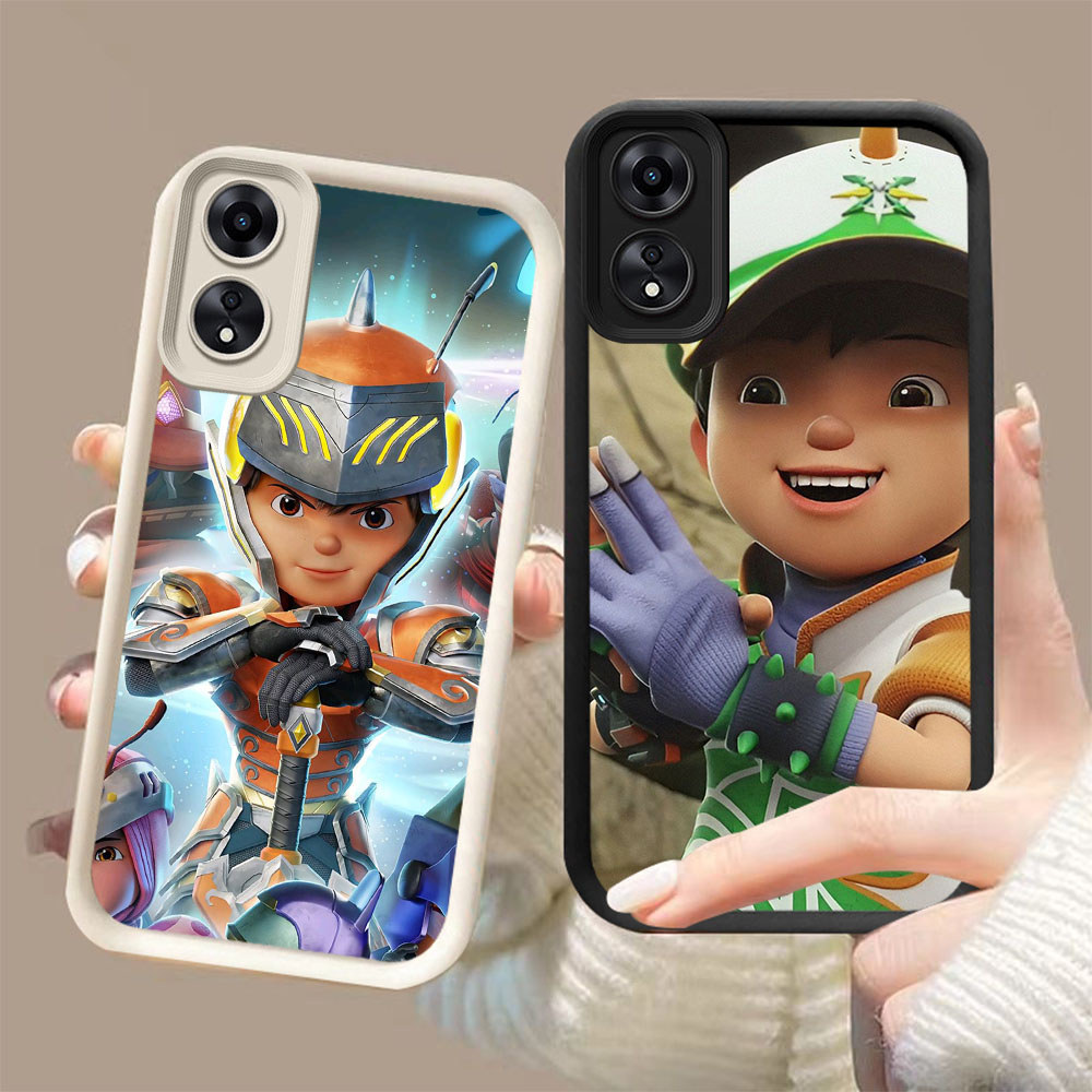 DK-56 Boboiboy ปลอกซิลิโคนสีดําและสีขาวสําหรับ OPPO A98 A18 A38 A17K A78 A60 F23 A58 5G 4G