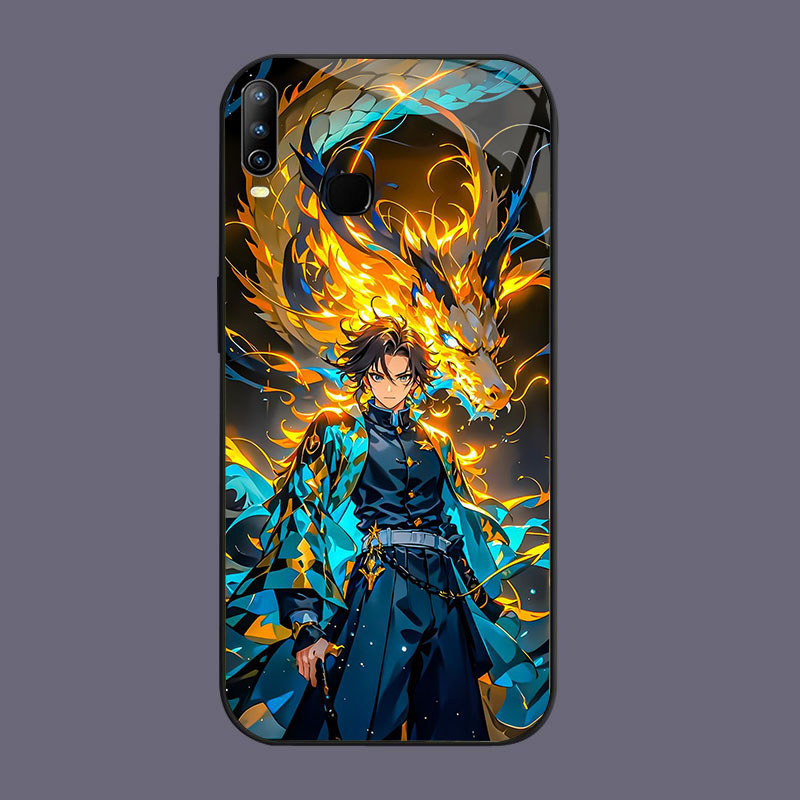 DJ-51 XDemon Slayer Kimetsu ไม่มี Yaiba ปลอก KACA กรอบนุ่มสีดํา VIVO X23 Y15 2019 Y91 Y17 Y85 Y12 Y9