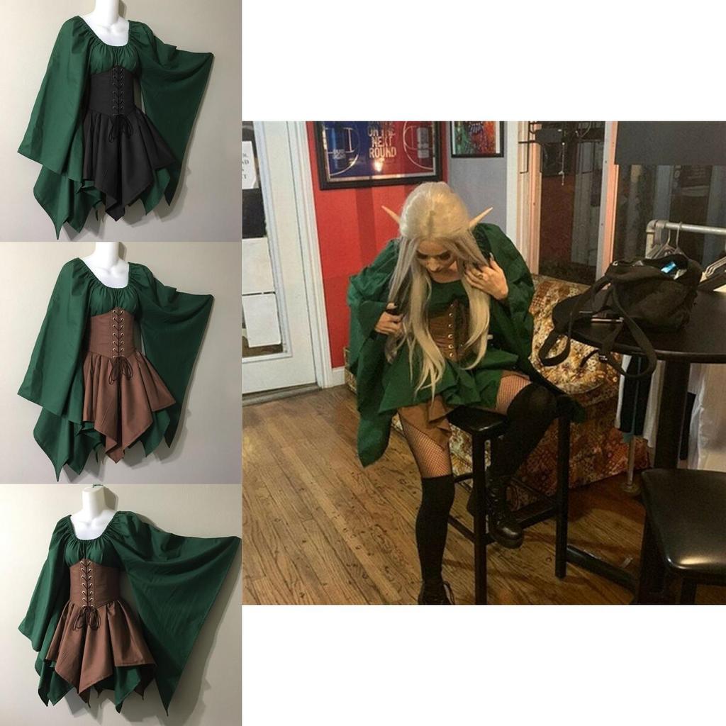 ชุดคอสเพลย์เอลฟ์แฟรี้Woodland Elf Fairy สไตล์ยุคกลาง สำหรับHALOWEENผู้หญิง