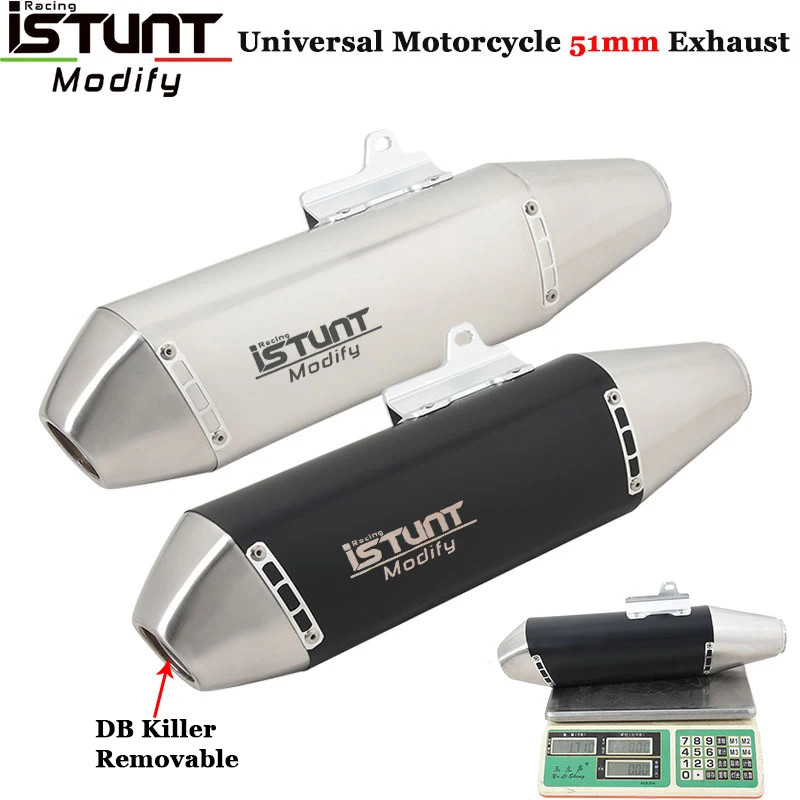 Motorcycle Exhaust Pipe Escape Universal Dirt Bike Muffler DB Killer For XG250 KLX230 CQR 250CC ER6