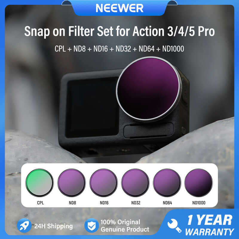 ชุดไส้กรอง NEEWER DJI Osmo 3/4/5 Pro, CPL ND ND1000 ND/PL HD ชุดกรองกระจกออปติคอลสําหรับกล้องแอคชั่น