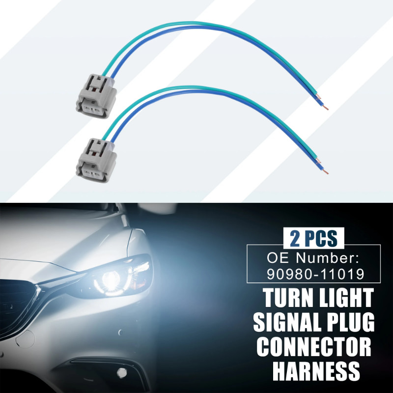 Uxcell Turn Light Signal Plug Connector Harness 90980-11019 for Scion IQ 2012-2015 for Scion TC 200