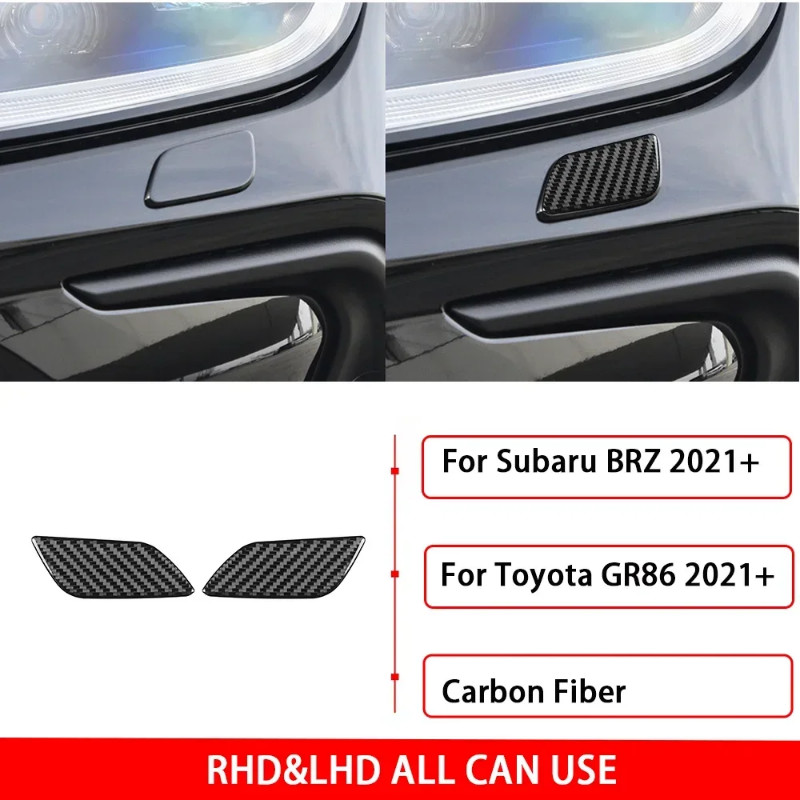 For Toyota GR 86 For Subaru BRZ 2020+ Real Carbon Fiber Interior Sticker Car Headlight Cleaning Cov