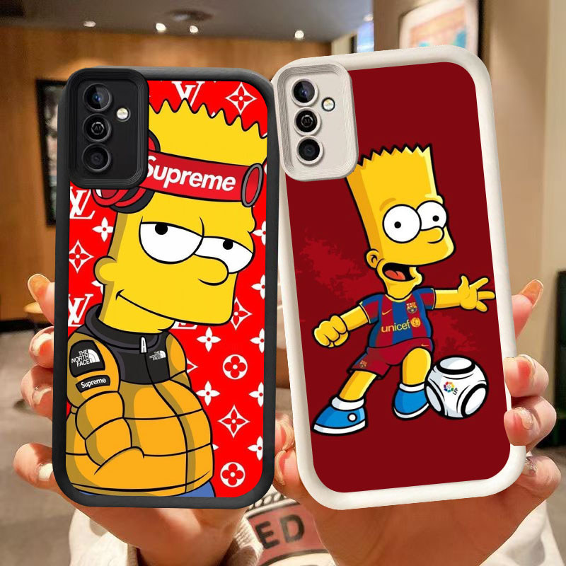 DJ-45 Simpson ปลอกซิลิโคนสีดําและสีขาวสําหรับ Samsung A35 A34 S25 S24 A24 A17 A26 A25 FE Ultra 5G