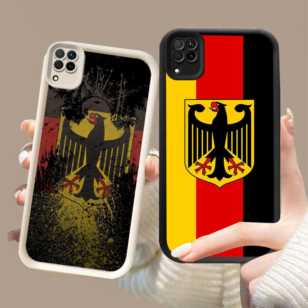 DK-61 DEUTSCHER FOOTBALL BUND Silicone Casing สีดําและสีขาวสําหรับ Samsung A12 A22 5G