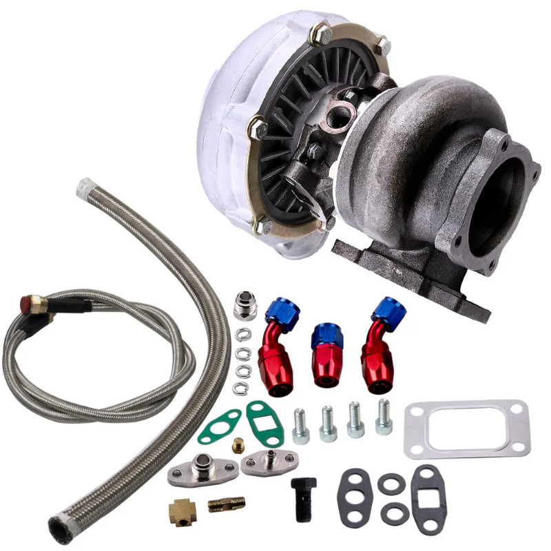 Maxpeedingrods Anti Surge Turbocharger T3 Gt30 Gt3037 Gt3076 Turbo Oil Drain Inlet Outlet Lines