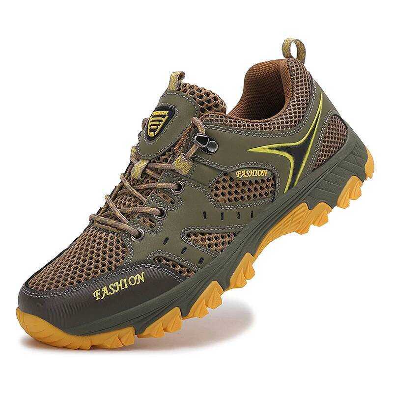 C Men's Shoes Mesh Summer Non-Slip Platform Soled Outdoor Hiking Shoes