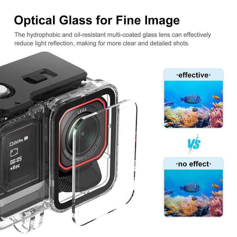 ▥ กันน้ําป้องกันใต้น้ํา 45M Shell Dive Case สําหรับ Insta360 Ace 2 / Pro กีฬากล้องอุปกรณ์เสริม