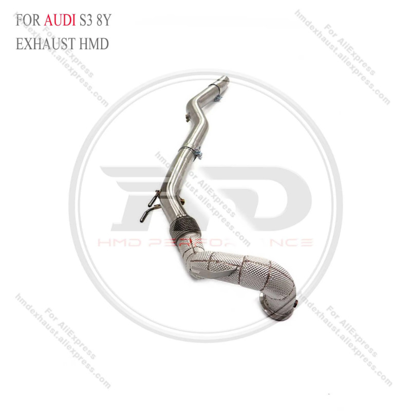 HMD Exhaust System High Flow Performance Downpipe for Audi S3 8Y 2.0T  Version With Heat Shield