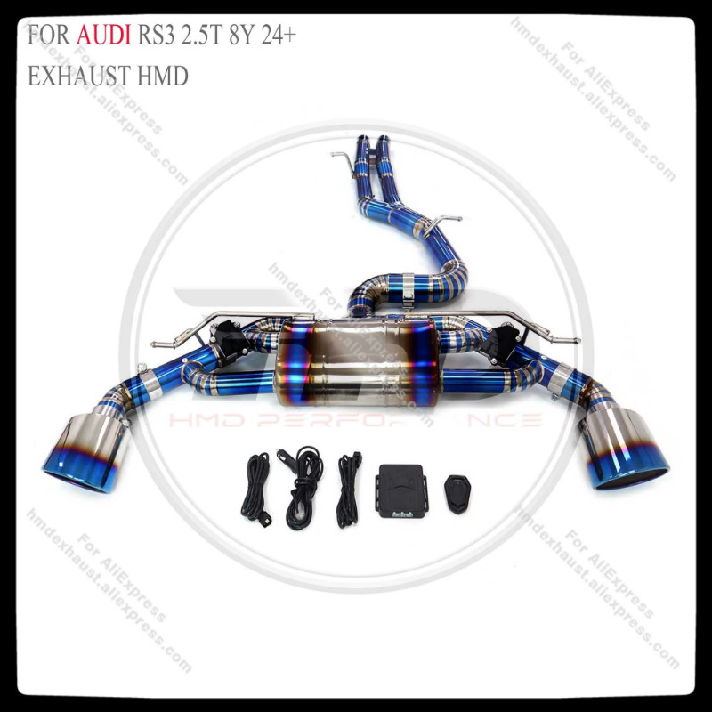 HMD Titanium Alloy Exhaust System Performance Valve Catback For AUDI RS3 2.5T 8Y 24+ Car Muffler Ra