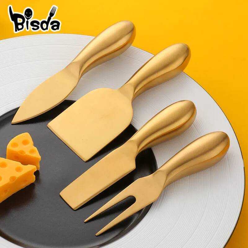 C 4Pcst Cheese Tool Gold Cheese Slicer Cutter Knife Creative Cheese Graters Kitchen Tools Cake Spat
