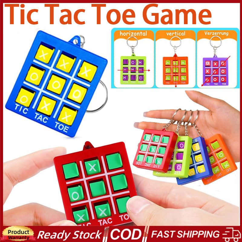 4pocs สีสัน Tic Tac Toe พวงกุญแจสําหรับเด็กของเล่นเพื่อการศึกษาเกมปริศนาเด็ก Logic Thinking การฝึกอบรมของเล่นของขวัญ