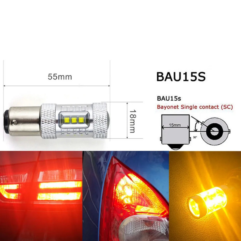 2x Canbus LED BAU15S 7507 PY21W 1156PY Led Light Bulb for BMW E36 E39 E46 E53 E60 E61 E82 E90 E91 E