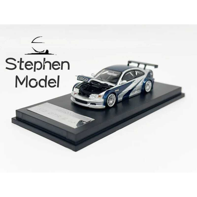 C MJ 1:64 M3 E46 GTR Need For Speed Silverblue Diecast Model Car
