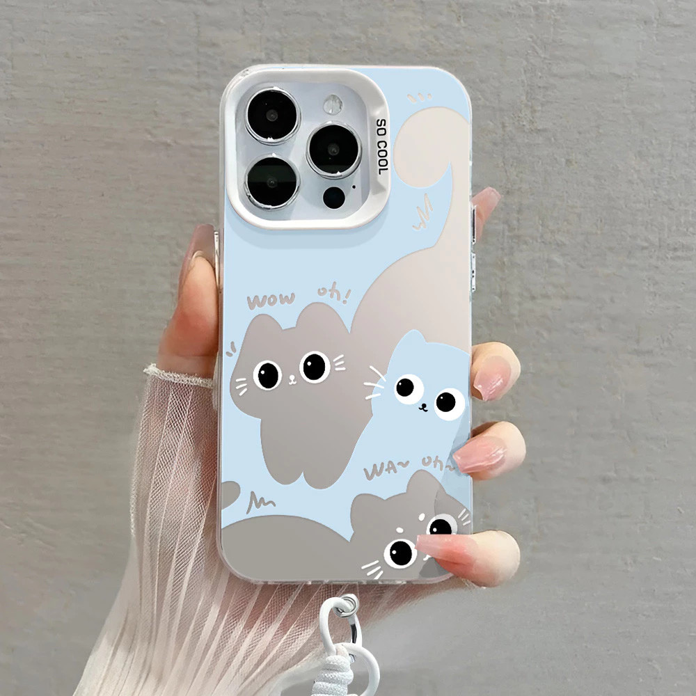 น่ารักสีเทาสีฟ้าแมวเคสโทรศัพท์สําหรับ Honor 400 200 Pro 90 Lite X9B X6B X6C X9A X9D X7B X7A X7D X8A X5 Plus X9C สมาร์ท 5G - รูปที่ 4