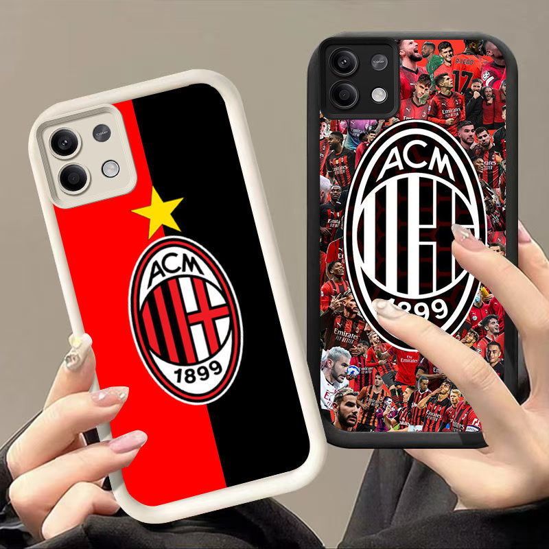 DK-53 AC Milan ปลอกซิลิโคนสีดําและสีขาวสําหรับ Xiaomi Poco M6Pro X6 X6NEO F7 X7 M7 Pro 5G 4G