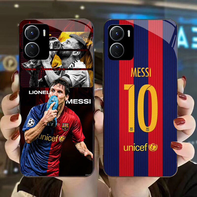 DK-86 Football star Messi Casing GLASS soft frame สีดํา VIVO iQOO Y16 Z9X Y17S Y15S Y15A Y56 Y36i Y0