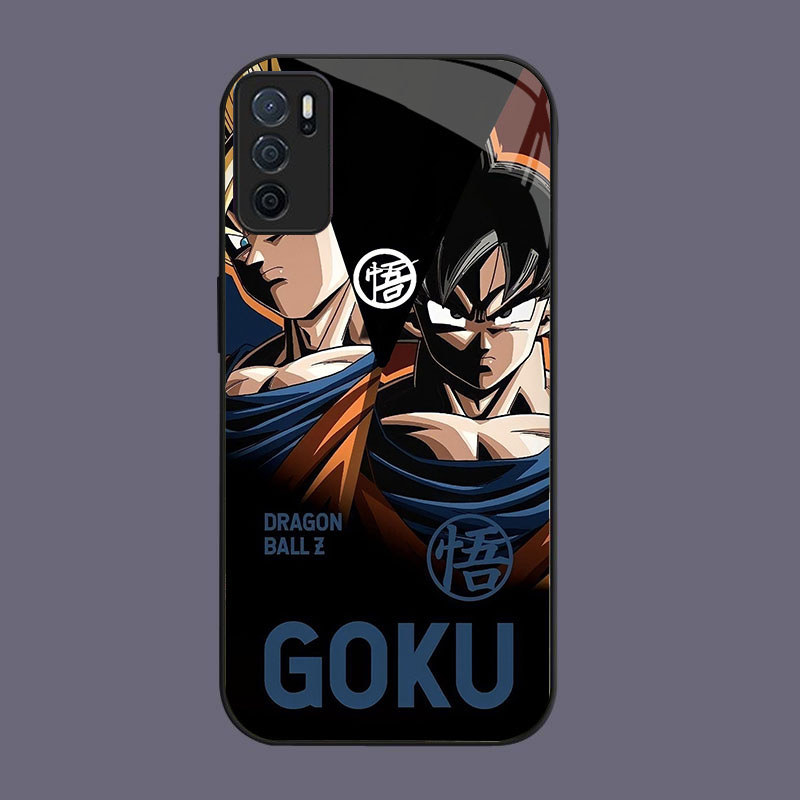 DK-83 Dragon Ball Goku Casing GLASS soft frame สีดํา OPPO Reno A16 A74 F19 A54S A16S F19S A95 6 Lite