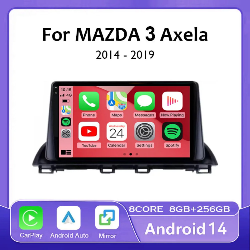 Android 14 Carplay Car Radio For Mazda 3 Axela 2013 2014 2015 2016 2017 2018 Navigation GPS Multime