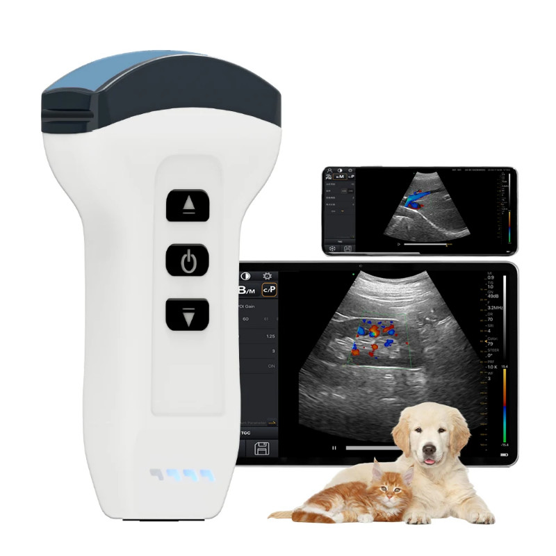 Wireless Probe Color Doppler Ultrasound Scanner Portable Veterinary Machine 3.3MHz Convex for Dog C