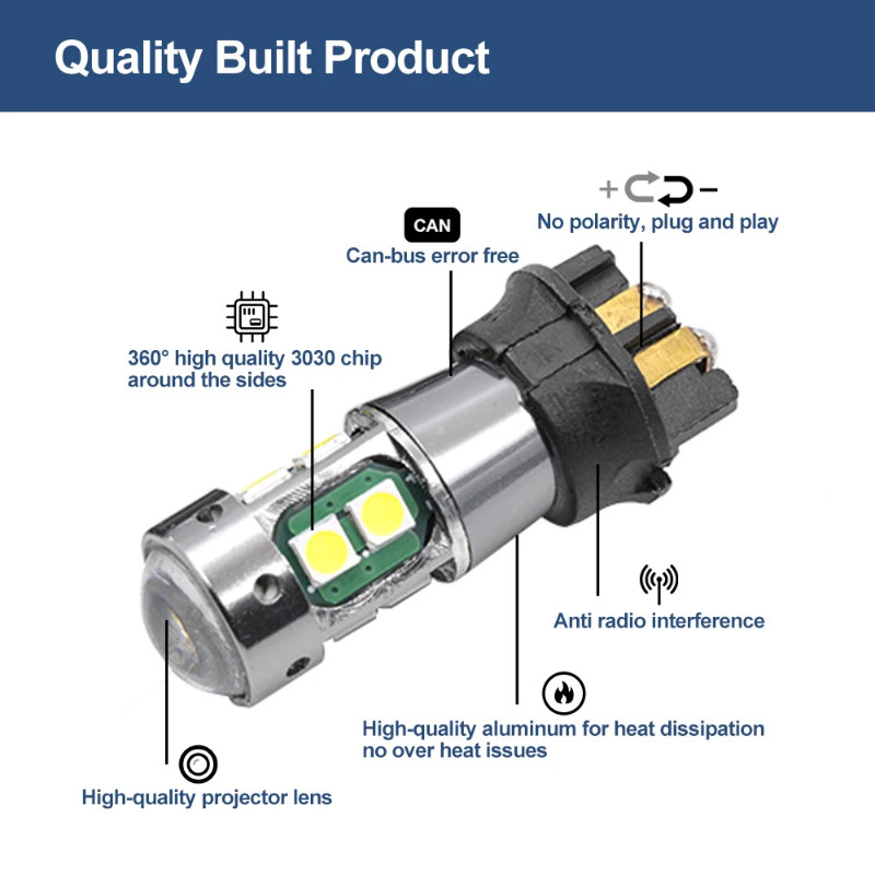 1pc Canbus For Audi A3 A4 A5 Q3 VW CC MK7 Volvo PW24W PWY24W LED Bulbs Turn Signal Light Daytime Ru