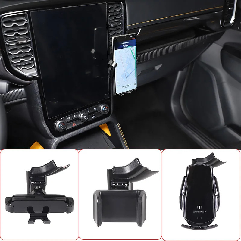 For Ford Ranger T9 2023+ Car Accessories Car Cup Holder Mobile Phone Holder Multi functional GPS Na