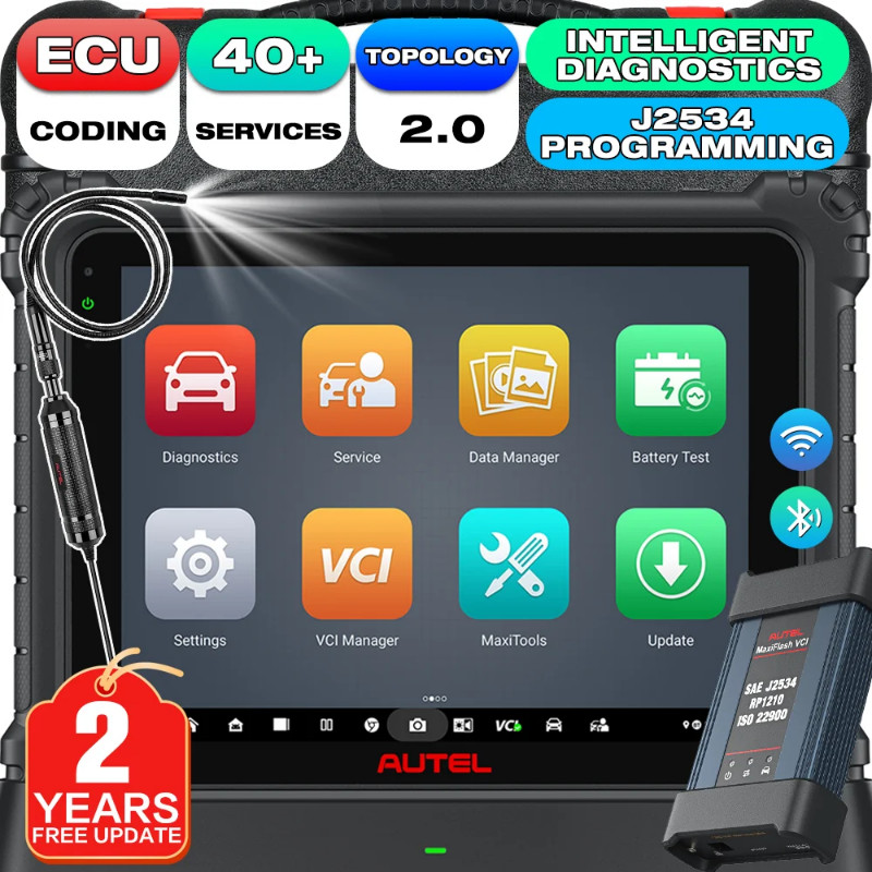 Autel MaxiCOM Ultra Lite S Scanner, ECU Programming & Coding, Topology Mapping, Repair Guide, 40+ S