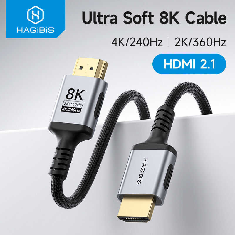 Hagibis HDMI-ใช้งานร่วมกับสายความเร็วสูง 4K 240Hz 2K 360Hz 8K 60Hz ใช้งานร่วมกับ Roku TV/PS5/HDTV/Xb
