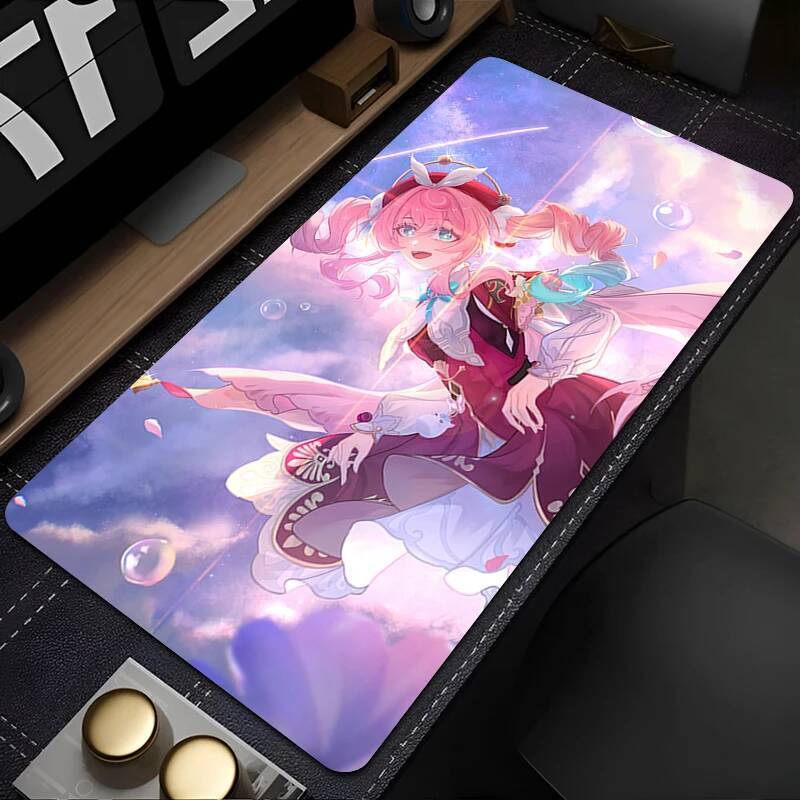 แผ่นรองเมาส์ ขนาดใหญ่ Honkai Star Rail Hyacine ยางกันลื่นแผ่นรองเมาส์สําหรับเล่นเกมแผ่นรองโต๊ะสําหรั