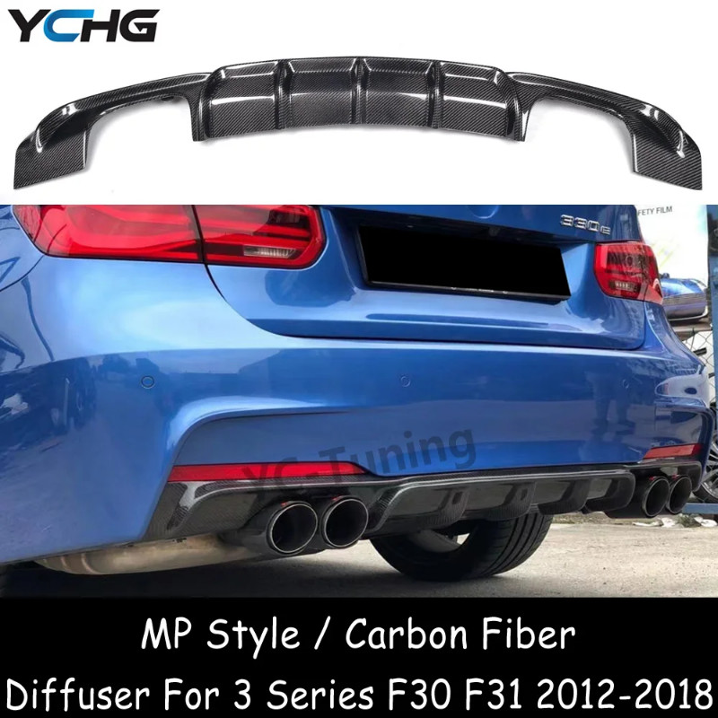 F30 M Performance Style Carbon Fiber Rear Bumper Diffuser For BMW 3 Series F30 F31 M Sport edition