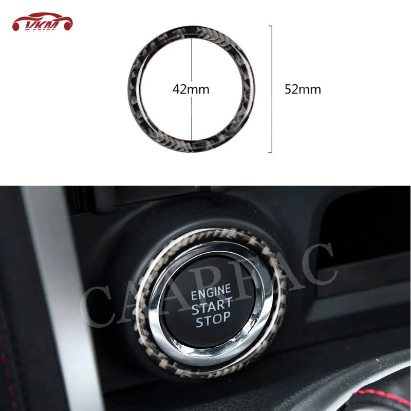 Carbon Fiber Car Engine Start Stop Button Ring Trim Sticker For Toyota GT86 FT86 ZN6 Subaru BRZ 201