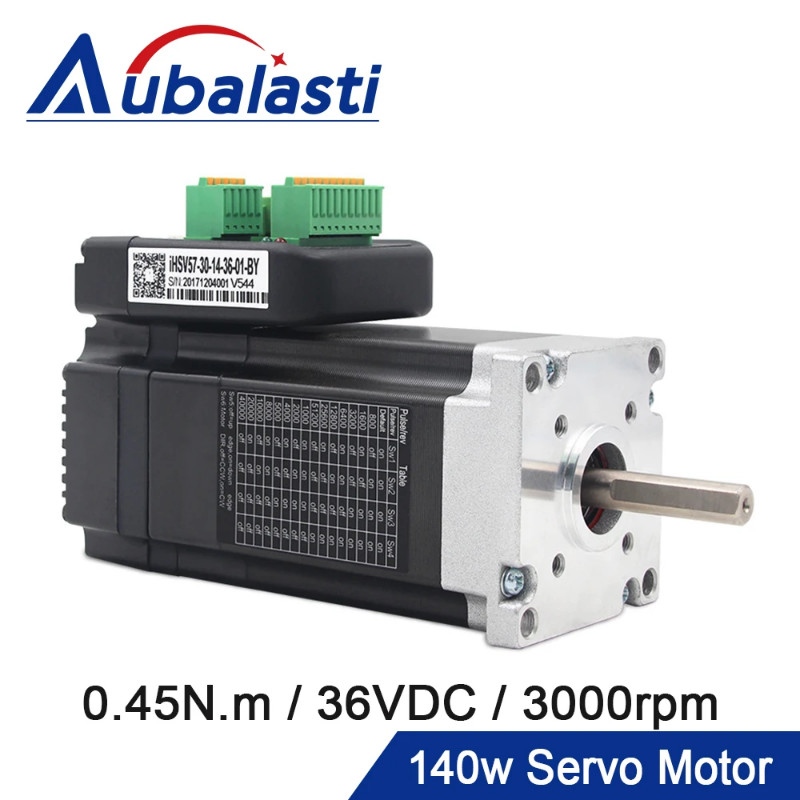 Aubalasti JMC Nema23 140W 0.45N.m 3000rpm Integrated Servo Motor Driver 36VDC 6A iHSV57-30-14-36 fo